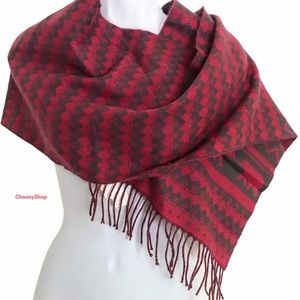 Better Than Cashmere Scarf Wrap Red Green Bear NWT
